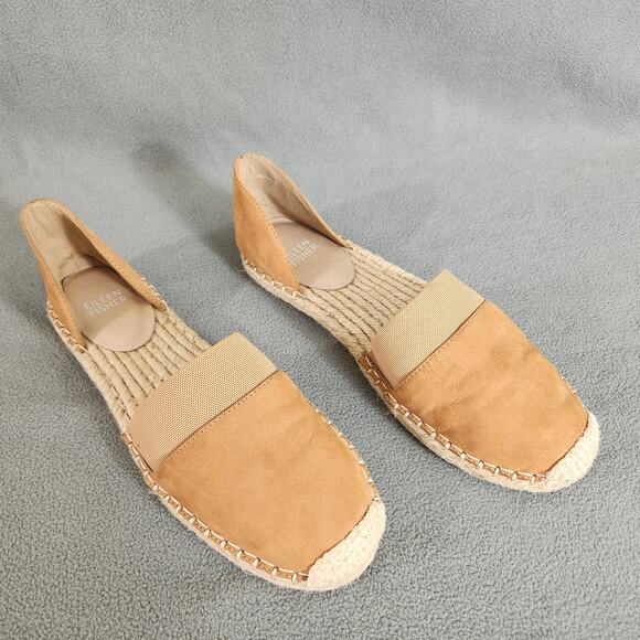 EILEEN FISHER Nubuck D'Orsay‎ Espadrilles Size 8 Light Brown Honey Tan - Picture 1 of 10